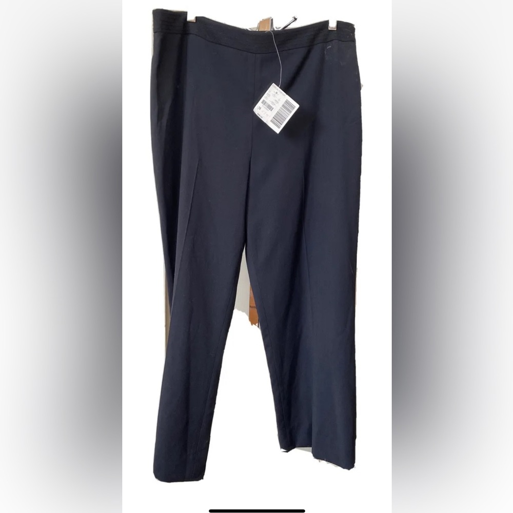 NWT Vtg Casual Corner Wool Blend Side Zip Dress Pants Black Career 16P-18P